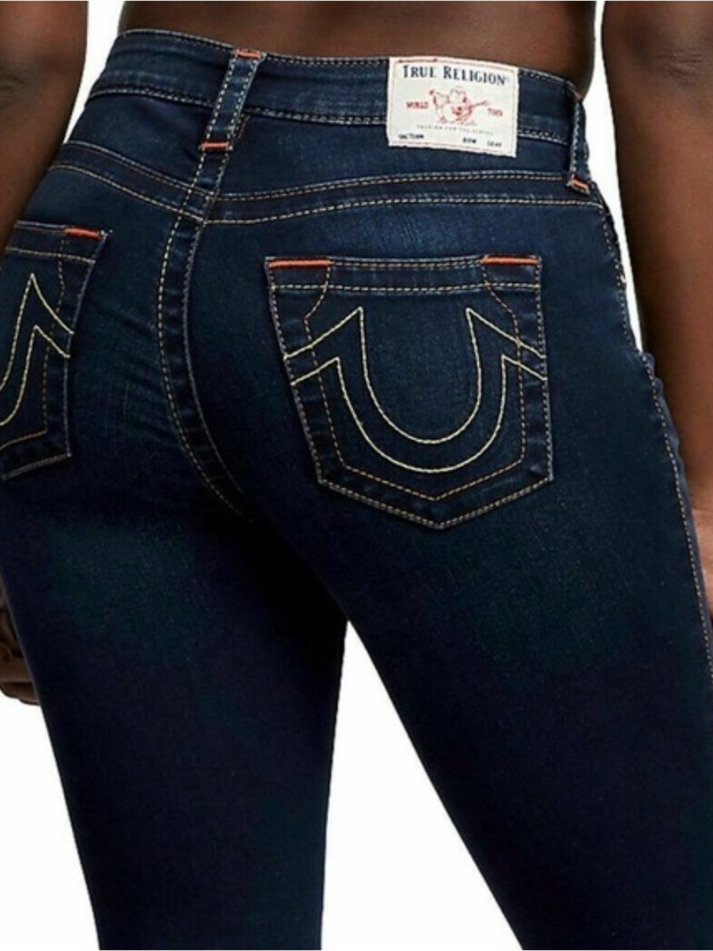 True Religion Women's Jennie Curvy Skinny Jeans with Contrast Stitching